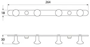 Планка с 4-мя крючками IDDIS Leaf хром LEASB40i41 Планка с 4-мя крючками IDDIS Leaf хром LEASB40i41, 2