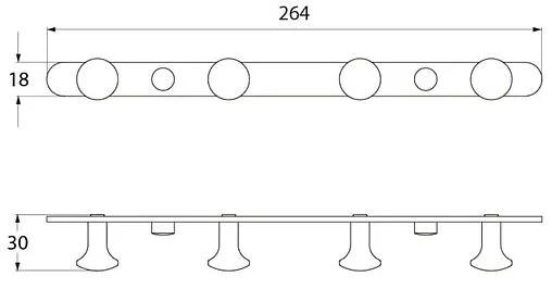 Планка с 4-мя крючками IDDIS Leaf хром LEASB40i41