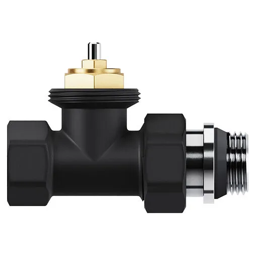 Комплект вентилей терморегулирующих прямых ½&quot; в/н Royal Thermo Design черный RATVDP11212BL