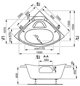 Ванна акриловая Vagnerplast Athena 150x150 VPBA150ATH3E-04 Ванна акриловая Vagnerplast Athena 150x150 VPBA150ATH3E-04, 2