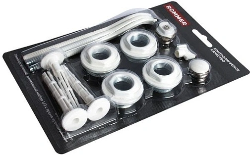 Комплект радиаторный универсальный ½&quot; Rommer белый 3 кронштейна