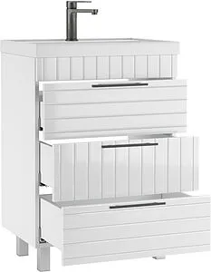 Тумба под умывальник напольная Домино Topaz 60 белый DT6401T, 4