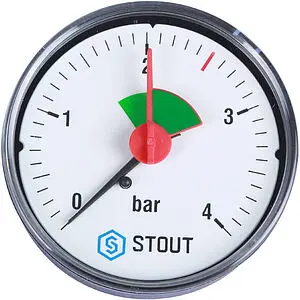 Манометр аксиальный Stout 63мм 4 бар ¼" SIM-0007-630408 Манометр аксиальный Stout 63мм 4 бар ¼" SIM-0007-630408, 1