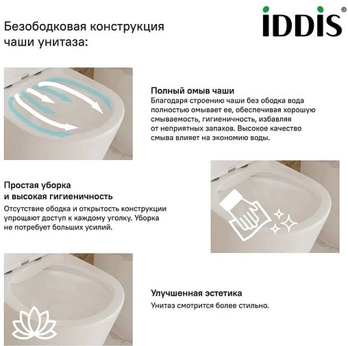 Унитаз-компакт безободковый IDDIS Calipso Rimless белый CALRDSEi24
