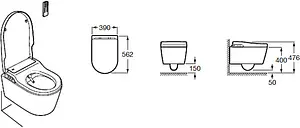 Умный унитаз-биде подвесной безободковый Roca Inspira in-wash белый 803060001 Умный унитаз-биде подвесной безободковый Roca Inspira in-wash белый 803060001, 2