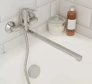 Смеситель для ванны с длинным изливом Milardo Stripe хром STRSB02M10 Смеситель для ванны с длинным изливом Milardo Stripe хром STRSB02M10, 3