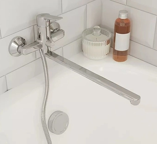 Смеситель для ванны с длинным изливом Milardo Stripe хром STRSB02M10 Смеситель для ванны с длинным изливом Milardo Stripe хром STRSB02M10