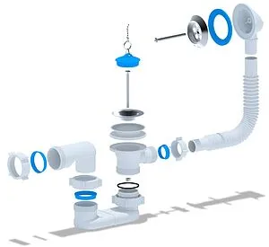 Слив-перелив для ванны Ани Пласт хром E050, 3