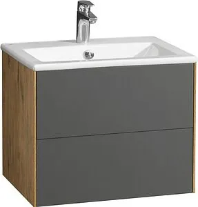 Тумба-умывальник подвесная Aquaton Сохо 60 графит софт/дуб веллингтон 1A2580K1AJA00 Тумба-умывальник подвесная Aquaton Сохо 60 графит софт/дуб веллингтон 1A2580K1AJA00, 1