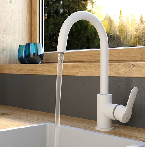 Смеситель для кухни с подключением к фильтру IDDIS Pure белый матовый PURBNFJi05