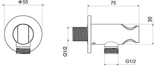 Шланговое подключение с держателем Aquatek хром AQ2460CR