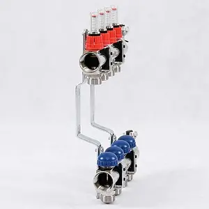 Группа коллекторная с расходомерами 4 отвода 1&quot;в/в x ¾&quot;ек Uni-fitt 440E4304, 4