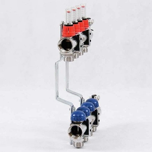 Группа коллекторная с расходомерами 4 отвода 1"в/в x ¾"ек Uni-fitt 440E4304