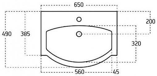Раковина Sanovit Plazma 65 белый 5065-KL Раковина Sanovit Plazma 65 белый 5065-KL
