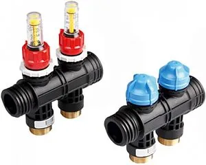 Коллектор пластиковый для поверхностного отопления 2 отвода 1&quot;нг x ¾&quot;ек TECEfloor SLQ 77390020, 1