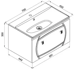 Тумба под умывальник подвесная IDDIS Rise 70 белый RIS70W0i95 Тумба под умывальник подвесная IDDIS Rise 70 белый RIS70W0i95, 2