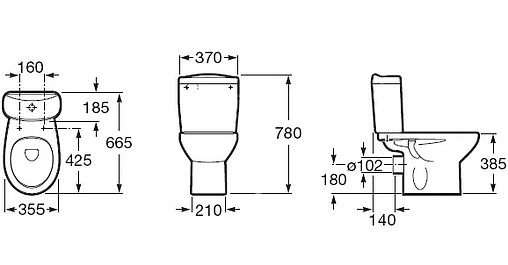 Унитаз-компакт Roca Victoria белый 342399000+34139Z000