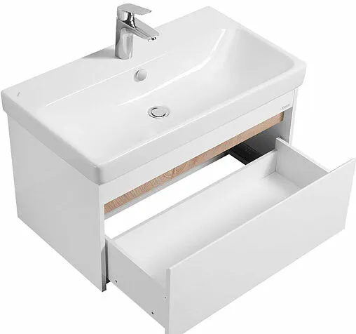 Тумба-умывальник подвесная Aquaton Марти 80 белый/ясень шимо 1A2832K0MY010