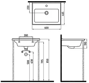 Раковина Bien Neptun 60 белый NPLK06001FD1W3000 Раковина Bien Neptun 60 белый NPLK06001FD1W3000, 2