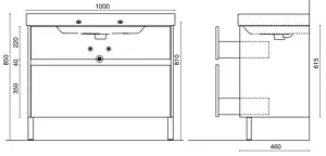 Тумба-умывальник напольная Kerama Marazzi Buongiorno 100 дуб сонома/белый BGN.100.2\ОАК+BG.wb.100 Тумба-умывальник напольная Kerama Marazzi Buongiorno 100 дуб сонома/белый BGN.100.2\ОАК+BG.wb.100, 2