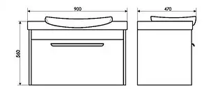 Тумба-умывальник подвесная Comforty Киото 90П белый/сосна лоредо 00003126707CF Тумба-умывальник подвесная Comforty Киото 90П белый/сосна лоредо 00003126707CF, 2