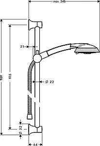 Душевая стойка Hansgrohe Raindance Classic 100 3jet 90см хром 27841000, 2