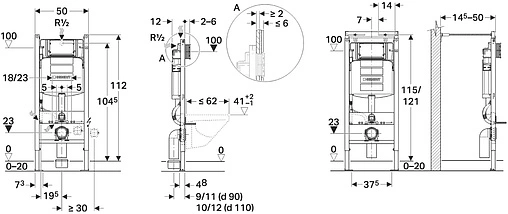 Комплект 5 в 1 Geberit iCon №1 500.362.TC.I Комплект 5 в 1 Geberit iCon №1 500.362.TC.I