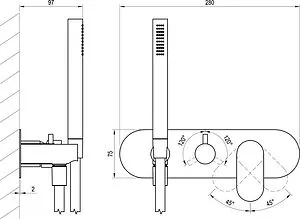 Смеситель для душа скрытого монтажа Ravak Eleganta чёрный матовый X070296 Смеситель для душа скрытого монтажа Ravak Eleganta чёрный матовый X070296, 2