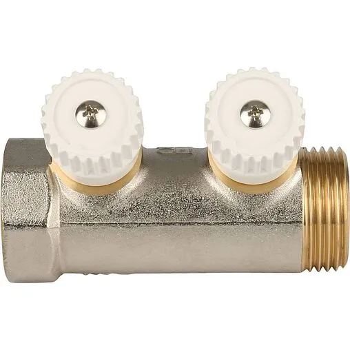 Коллектор регулирующий проходной 2 отвода 1"в/н x ¾"ек Stout SMB 6851 013402 Коллектор регулирующий проходной 2 отвода 1"в/н x ¾"ек Stout SMB 6851 013402