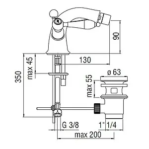 Смеситель для биде Nobili Antica бронза/белый AT31119/6BR Смеситель для биде Nobili Antica бронза/белый AT31119/6BR, 2