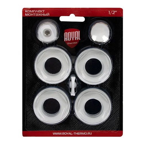 Комплект радиаторный универсальный 1&quot;н x ½&quot;в Royal Thermo Bianco Traffico RT½W