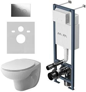 Комплект 6 в 1 Am.Pm Willow IS110151.DX15C1700 с кнопкой хром глянцевый, 3