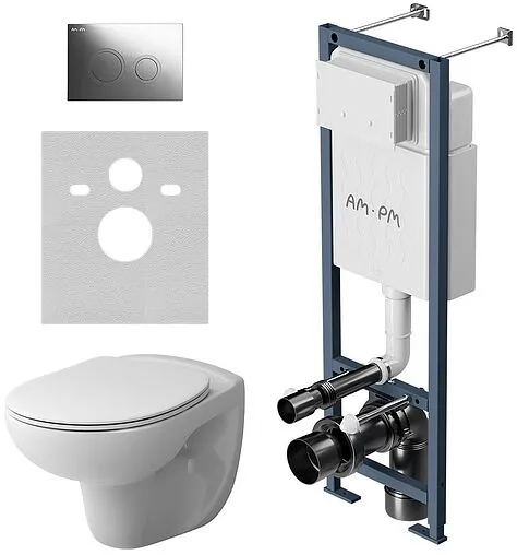 Комплект 6 в 1 Am.Pm Willow IS110151.DX15C1700 с кнопкой хром глянцевый