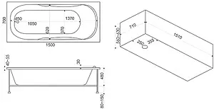 Ванна акриловая Bas Ибица 150х70 ЗВ00030 Ванна акриловая Bas Ибица 150х70 ЗВ00030, 2