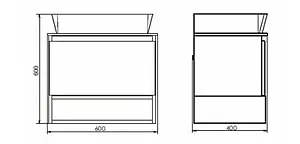 Тумба-умывальник подвесная Comforty Прага 60 дуб белый/антрацит 00-00003465CF Тумба-умывальник подвесная Comforty Прага 60 дуб белый/антрацит 00-00003465CF, 2