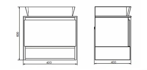 Тумба-умывальник подвесная Comforty Прага 60 дуб белый/антрацит 00-00003465CF
