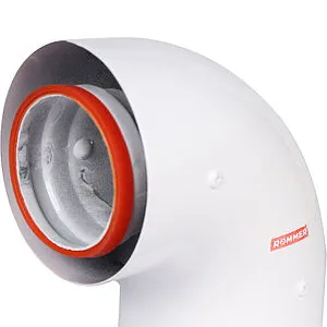 Колено стартовое коаксиальное Ø 60/100мм (алюм.) Rommer RCA-6010-240190, 4