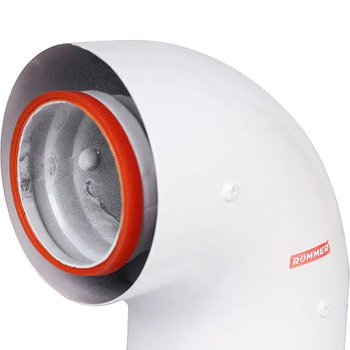 Колено стартовое коаксиальное Ø 60/100мм (алюм.) Rommer RCA-6010-240190
