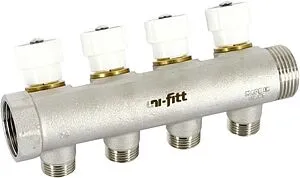 Коллектор регулирующий проходной 4 отвода 1"в/н x ½"н Uni-fitt 400N4241 Коллектор регулирующий проходной 4 отвода 1"в/н x ½"н Uni-fitt 400N4241, 2