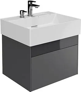 Тумба-умывальник подвесная Kerama Marazzi Logica 60 стальной серый LOG.60.2\ST+LO.wb.60.2+LO.dis.02\CR Тумба-умывальник подвесная Kerama Marazzi Logica 60 стальной серый LOG.60.2\ST+LO.wb.60.2+LO.dis.02\CR, 1