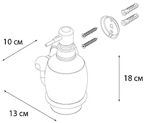 Дозатор для жидкого мыла Fixsen Bogema хром/белый с рисункомFX-78512 Дозатор для жидкого мыла Fixsen Bogema хром/белый с рисункомFX-78512, 3