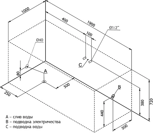 Ванна акриловая Aquanet Vega 190x100 00204046