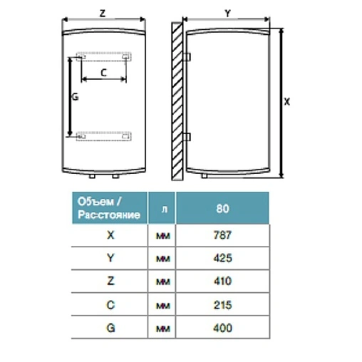Водонагреватель накопительный электрический Thermex Solo 80 V 151078