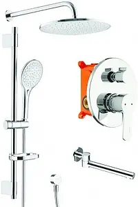 Душевая система со смесителем для ванны Swedbe Platta хром 5542 Душевая система со смесителем для ванны Swedbe Platta хром 5542, 1