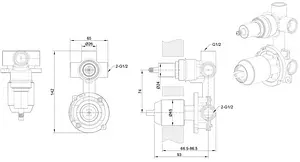 Скрытая часть смесителя для 3 потребителей Bravat Built-in D969CP-B-ENG Скрытая часть смесителя для 3 потребителей Bravat Built-in D969CP-B-ENG, 2