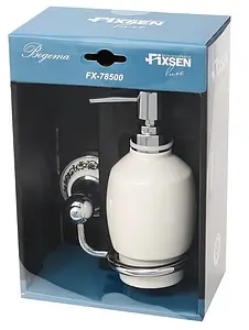 Дозатор для жидкого мыла Fixsen Bogema хром/белый с рисункомFX-78512 Дозатор для жидкого мыла Fixsen Bogema хром/белый с рисункомFX-78512, 2