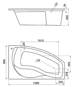 Ванна акриловая Santek Майорка 150x90 R 1WH111985 Ванна акриловая Santek Майорка 150x90 R 1WH111985, 2