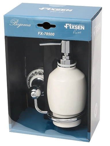 Дозатор для жидкого мыла Fixsen Bogema хром/белый с рисункомFX-78512