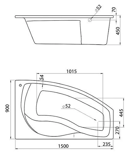 Ванна акриловая Santek Майорка 150x90 R 1WH111985