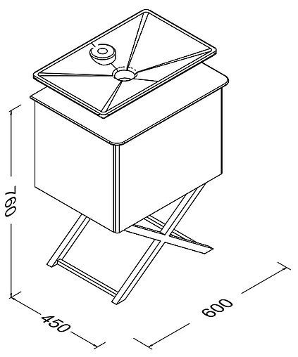 Тумба-умывальник напольная ISVEA Bei 60 норка/чёрный 21BES064055I+10SY50052SV